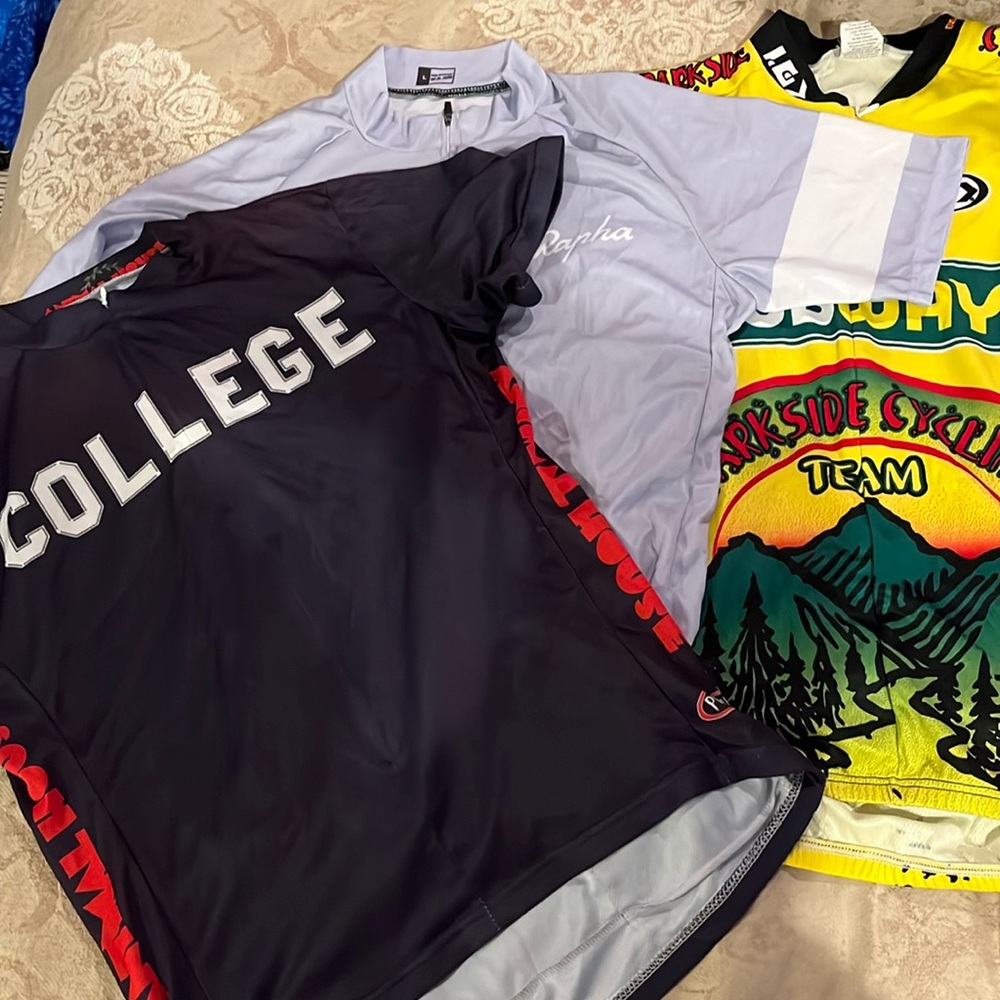 Set of 3 cycling triathlon bike race run shirts